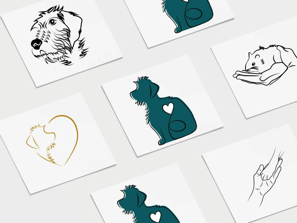illustrations créées pour la marque Animal'ô coeur